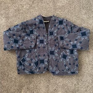 Universal Thread Gray and Blue Quilted Jacket